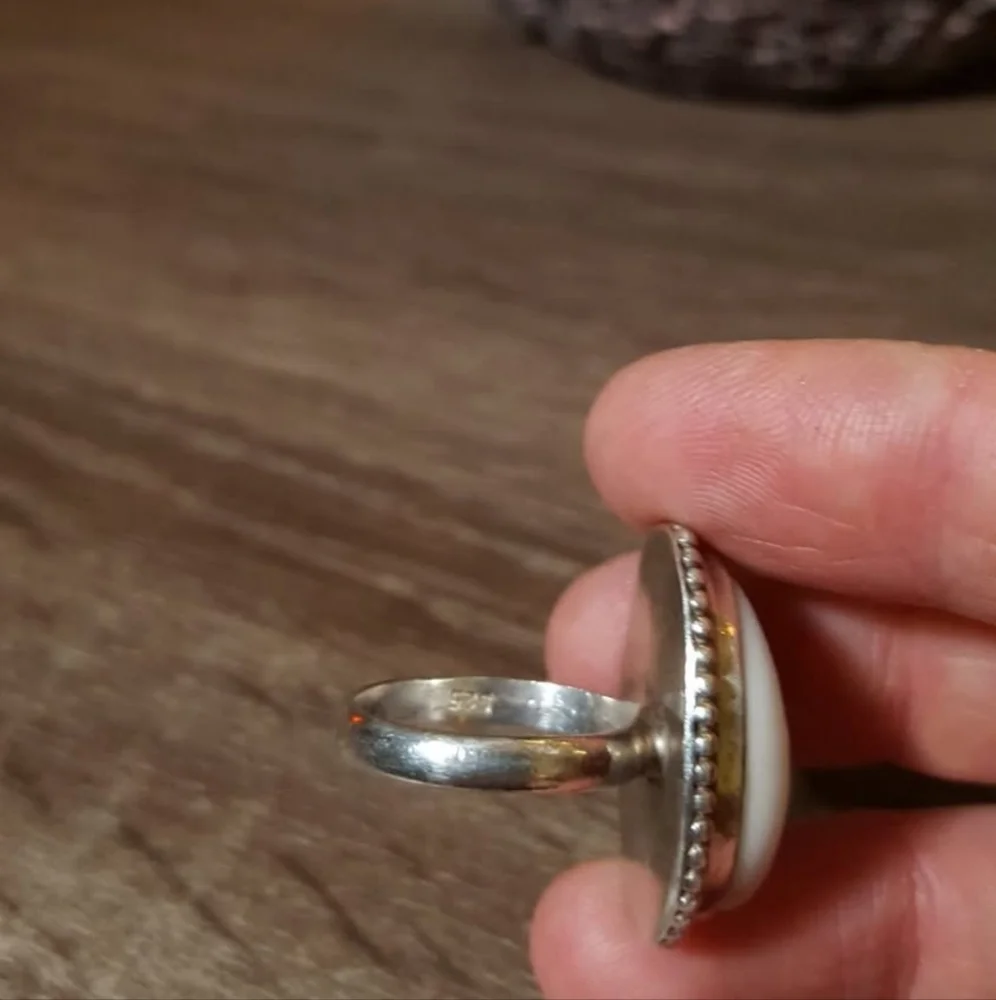 Artisan Made Cowry Shell Ring in Sterling Silver - Picture 4 of 4